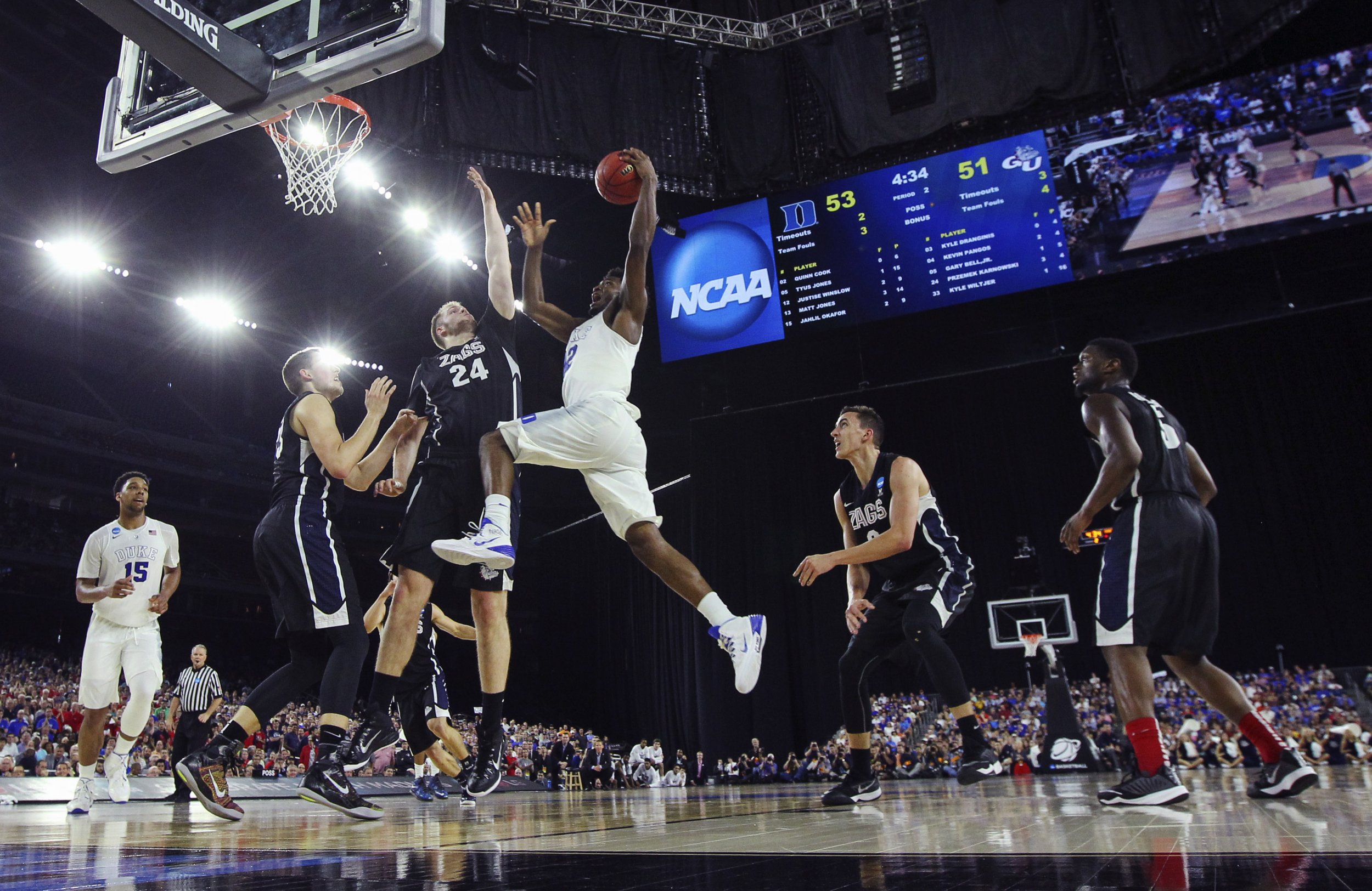 Basketball players in a game